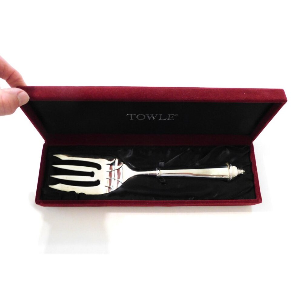 Towle Copenhagen Serving Fork Silver Plated In Original Box